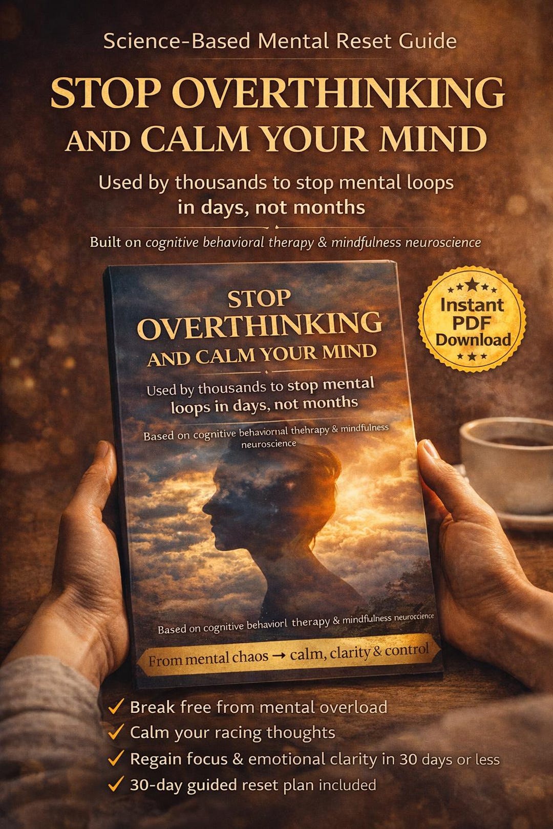 Stop Overthinking PDF – Calm Your Mind, Reduce Anxiety, 30-day Mental ...