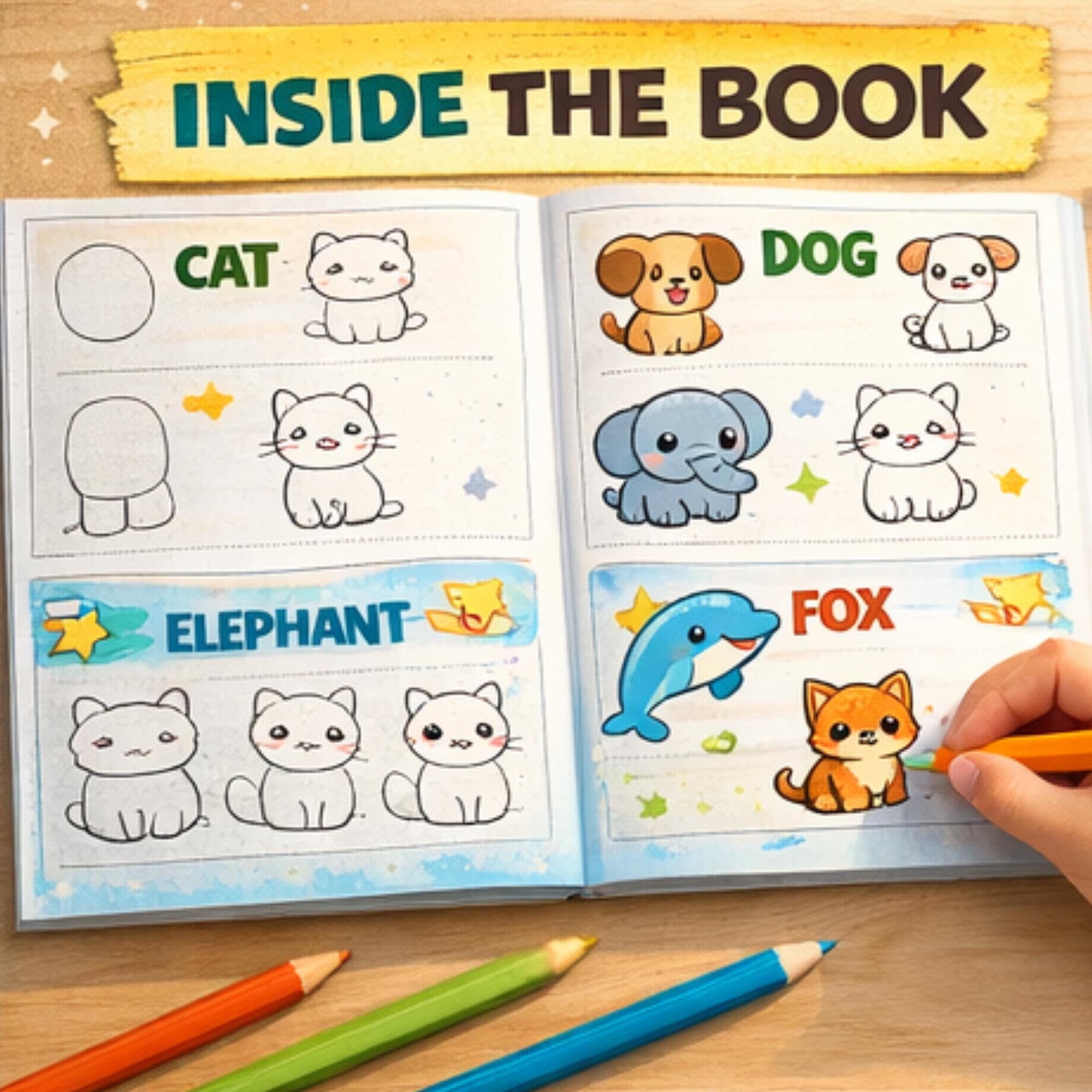 How to Draw Animals for Kids | Step-by-step Beginner Drawing Book (PDF ...