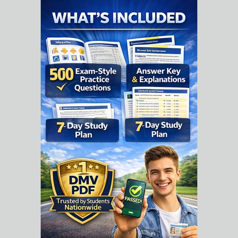 DMV Written Test 2026-2027 PDF – 500 Practice Questions With Answers ...