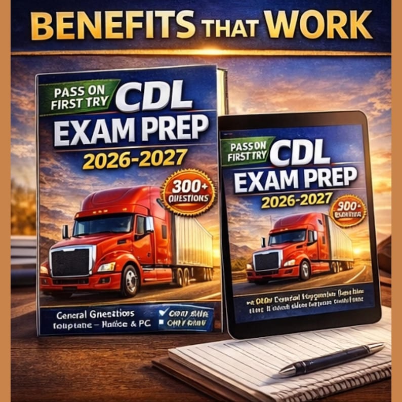 CDL Exam Prep 2026-2027 | 300 Practice Questions + Pre-trip Guide ...