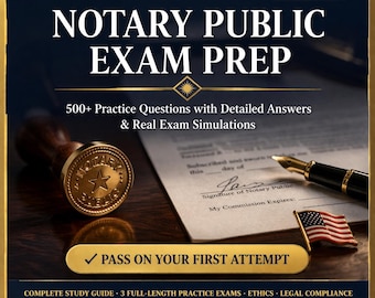 Notary Public Exam Prep Study Guide | 500+ Practice Questions (PDF Download)