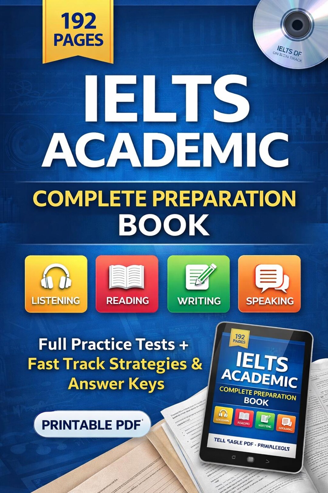 IELTS Academic Complete Preparation Book – 192 Pages | Full Practice ...