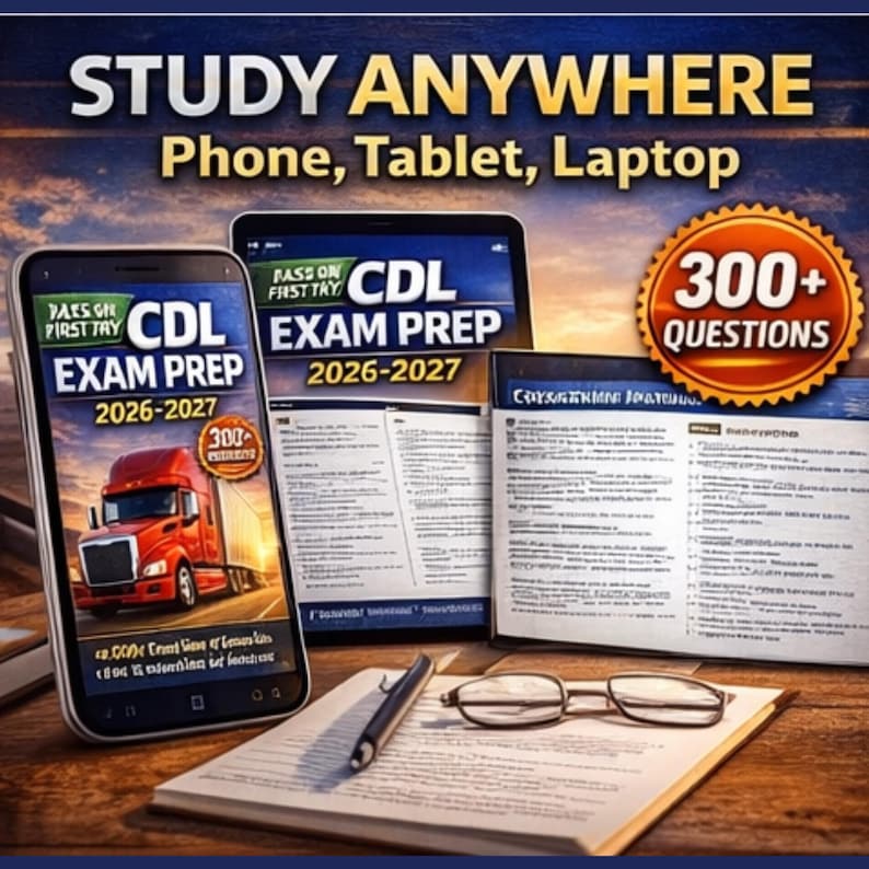 CDL Exam Prep 2026-2027 | 300 Practice Questions + Pre-trip Guide ...