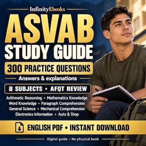 ASVAB Study Guide PDF 2026–2027 | 300 Practice Questions & AFQT Review