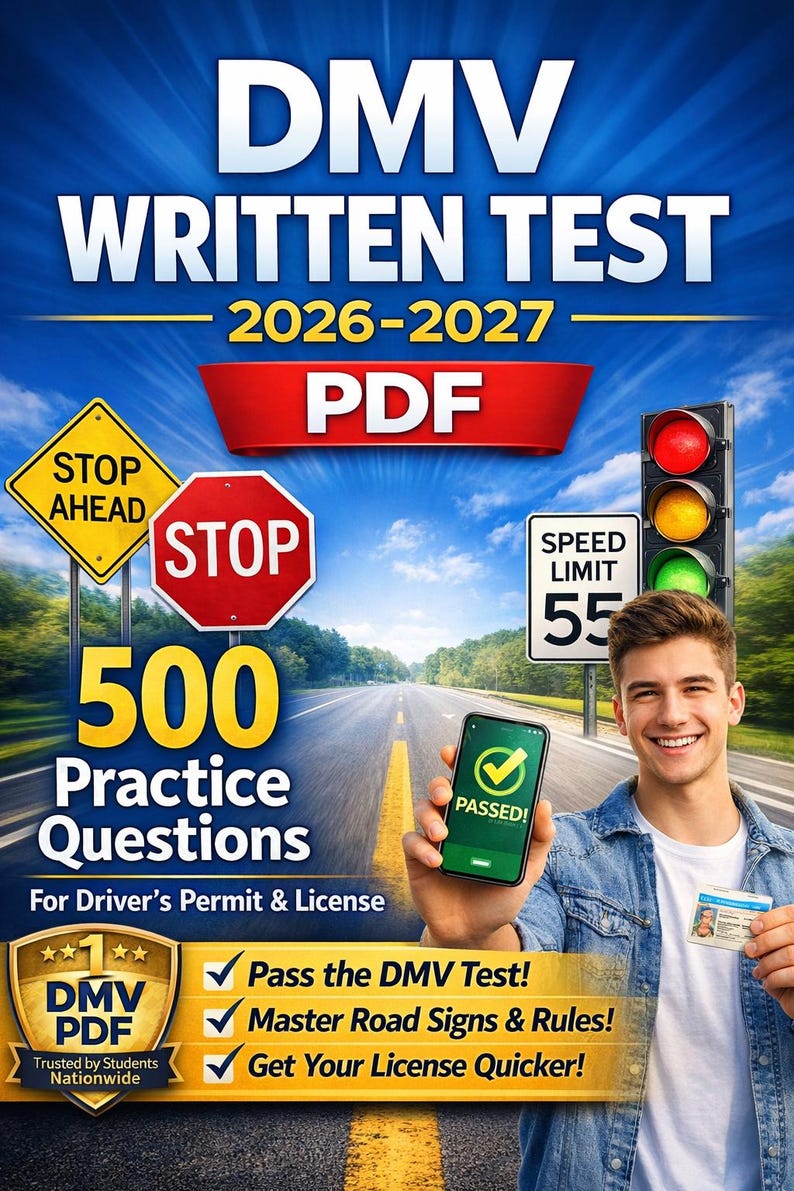 DMV Written Test 2026-2027 PDF – 500 Practice Questions With Answers ...
