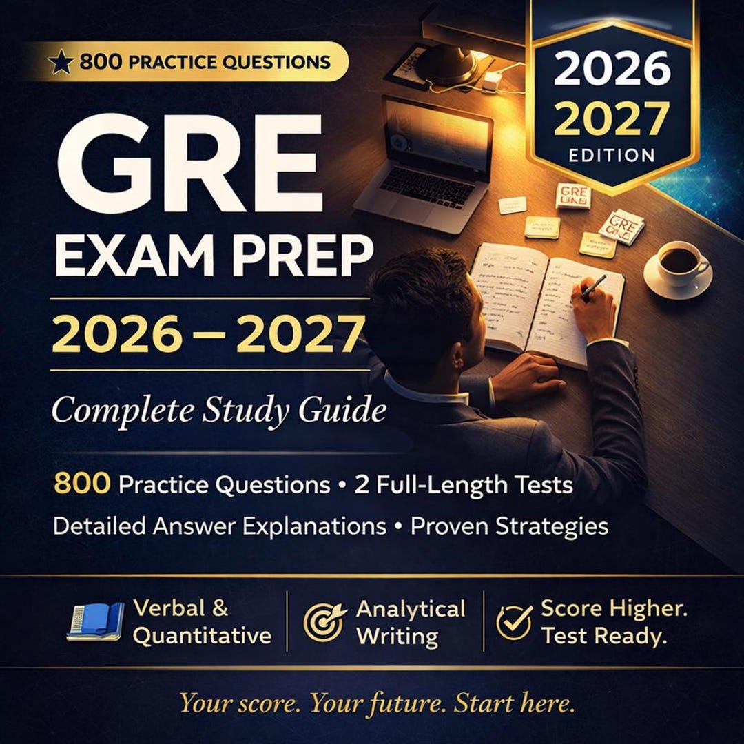 GRE Exam Prep 2026-2027 Study Guide – 800 Questions, 2 Full Tests (PDF ...