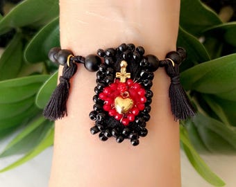 Black & Red Heart Scapulary