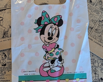 1990's Vintage Minnie Mouse Party Favor Bag, "minnie 'n' me"