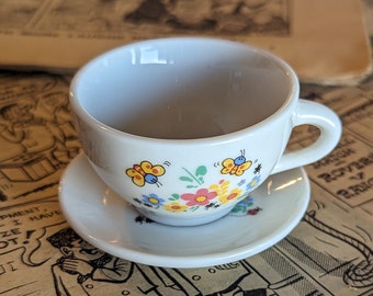 Toy Tea Cup & Saucer, Porcelain, Single Cup