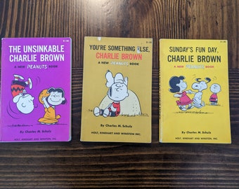 Vintage 1960's Charlie Brown Books - Charles M. Schulz, 2 First Editions