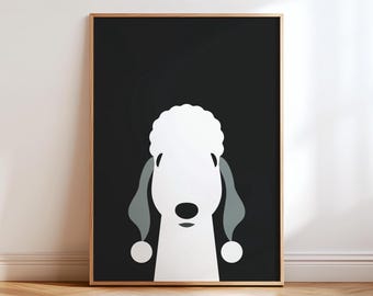 Bedlington Terrier Wandkunst, minimalistische Hundeillustration, Haustierliebhaber Poster