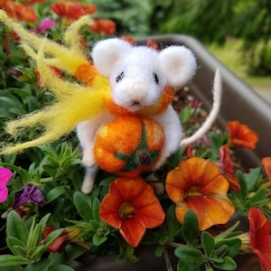 Happy Halloween Needle Felted Mouse or Custom Holiday