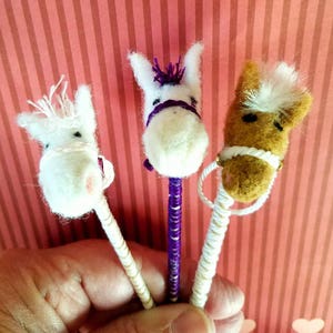 Needle Felted Doll Sized Stick Ponys