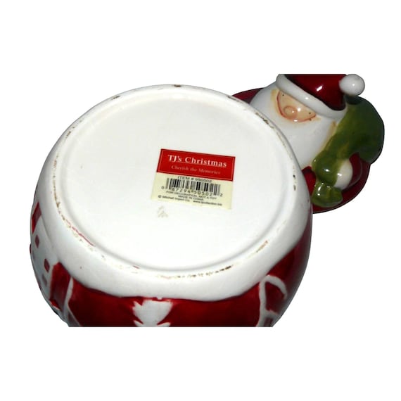 Weihnachtsmann Winterszene Keramik Keksdose mit Deckel von TJs Christmas Vintage