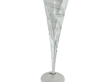 Copa de champán tipo flauta de cristal Shannon Crystal Of Ireland con corte en espiral, 28 cm (11"), elegante.