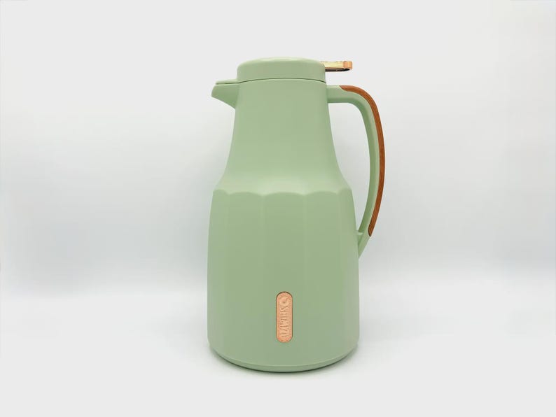 68 fl oz Insulated Thermal Carafe - Vacuum Flask For Hot and Cold Beverages (Green and Cream) green