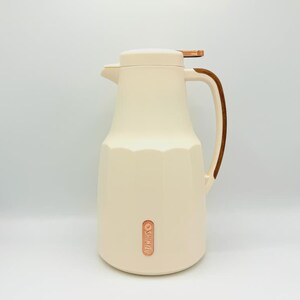68 fl oz Insulated Thermal Carafe - Vacuum Flask For Hot and Cold Beverages (Green and Cream) cream