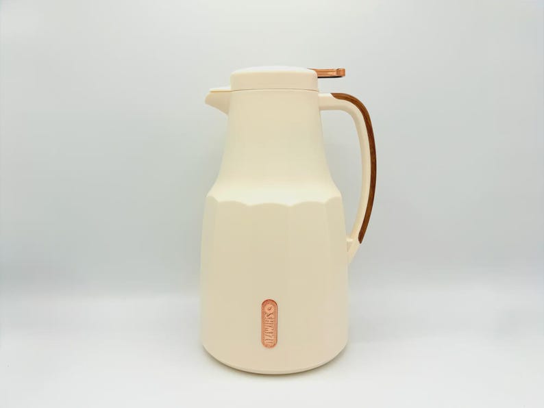 68 fl oz Insulated Thermal Carafe - Vacuum Flask For Hot and Cold Beverages (Green and Cream) cream