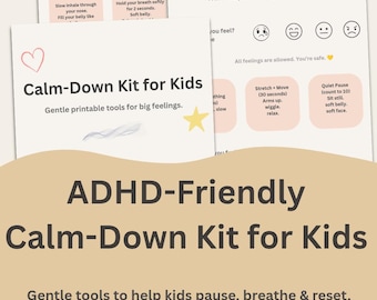 Kit de calma para niños con TDAH / Herramientas de regulación emocional (imprimible)