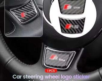 Audi Carbon Fiber S Line RS Steering Wheel Emblem Sticker Decal Audi Accessories A3