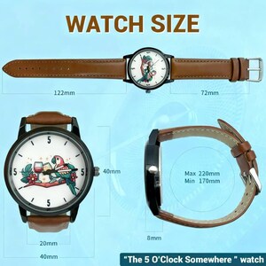 Unique Men's Watch - 5 O'Clock Somewhere Quartz Wristwatch, Ideal Father's Day Gift, Retirement Keepsake image 3