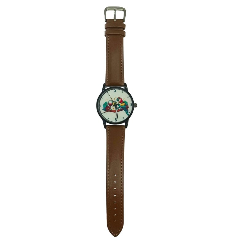 Unique Men's Watch - 5 O'Clock Somewhere Quartz Wristwatch, Ideal Father's Day Gift, Retirement Keepsake image 5