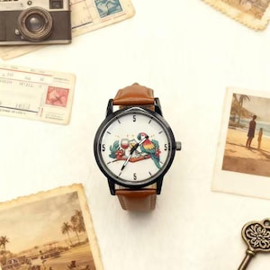 Unique Men's Watch - 5 O'Clock Somewhere Quartz Wristwatch, Ideal Father's Day Gift, Retirement Keepsake