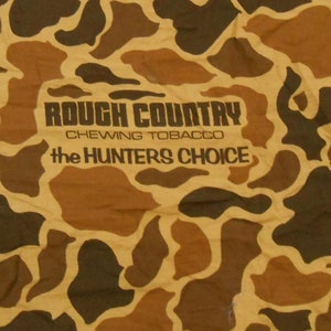 Vtg antique BROWN CAMMO Chewing TOBACCO Rough Country Jäger Wahl Camouflage Baumwolle Biker UsA Western Biker Bandana Halstuch Taschentuch 20 &quot;