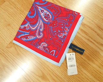 nwt Vintage CLUB ROOM Herren Einstecktuch 14&quot; Wild PAISLEY mit Macy&#39;s Tag oder Damen Kleines Einstecktuch