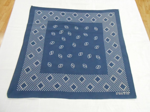 Vintage Antique Navy Blue Colorfast POLKA DOTS Us… - image 2