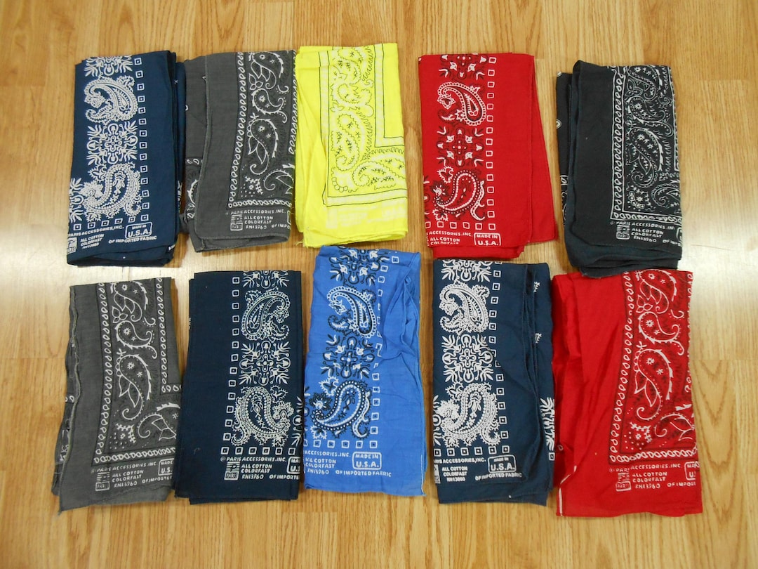 Vtg Lot of 10 Mixed Cotton Biker Kercheif Bandana Hav A Hank Paris Elephant  20\