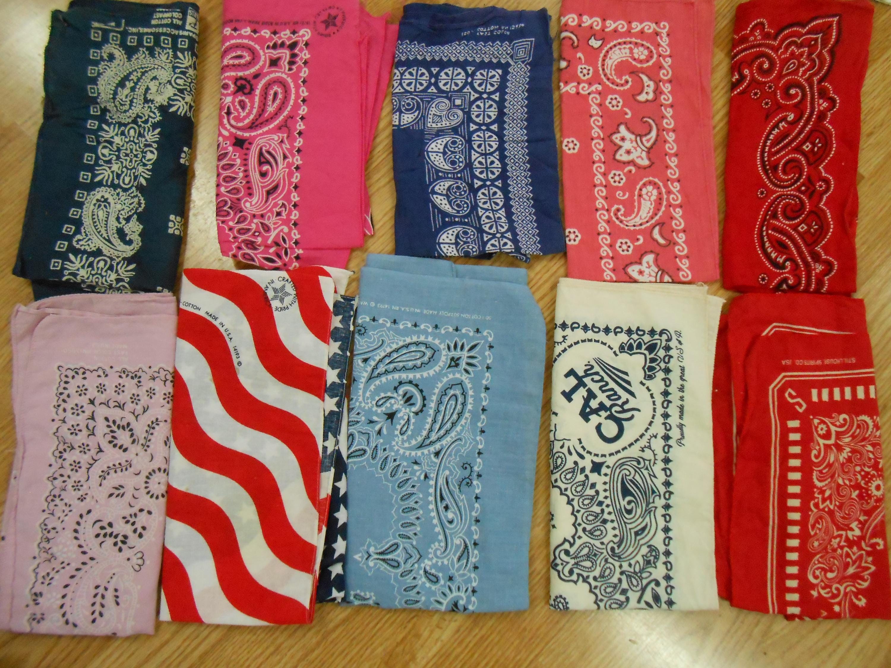 Mixed Lot of 33 Vtg Antique Cotton Biker MADE IN USA Biker 