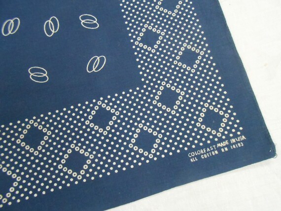 Vintage Antique Navy Blue Colorfast POLKA DOTS Us… - image 4