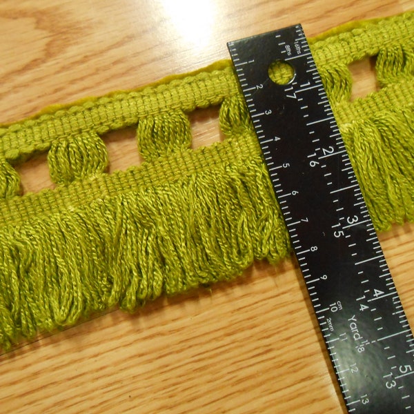 1 yds Vintage 1960s GATOR GREEN cotton 3" TRIM Shabby Cottage Chic lace crafting scrapbooking junk journal supply - bv the yard