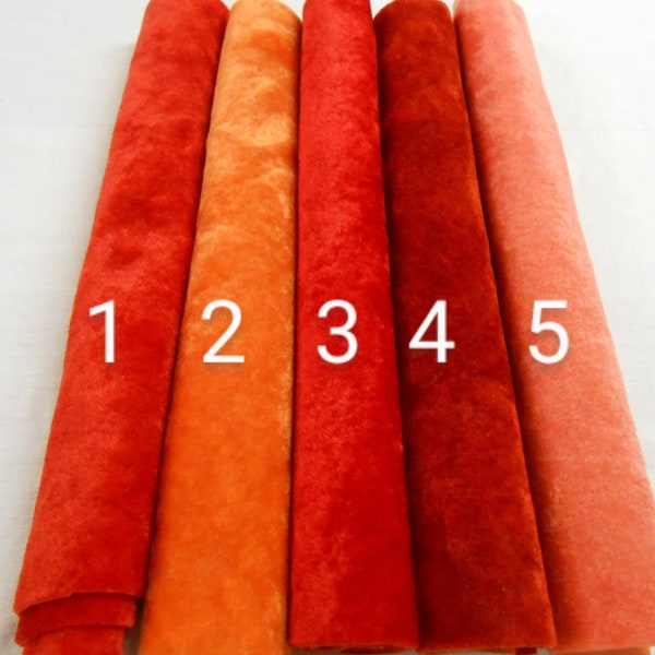 tissu velours vintage ORANGE SHADES pour mini ours en peluche 9 pouces, tissu miniature pour la fabrication d'ours en peluche, mini tissu pour nounours 22 cm