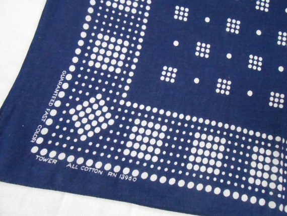 Vtg antique INDIGO BLUE * Polka Dot * Guaranteed … - image 1