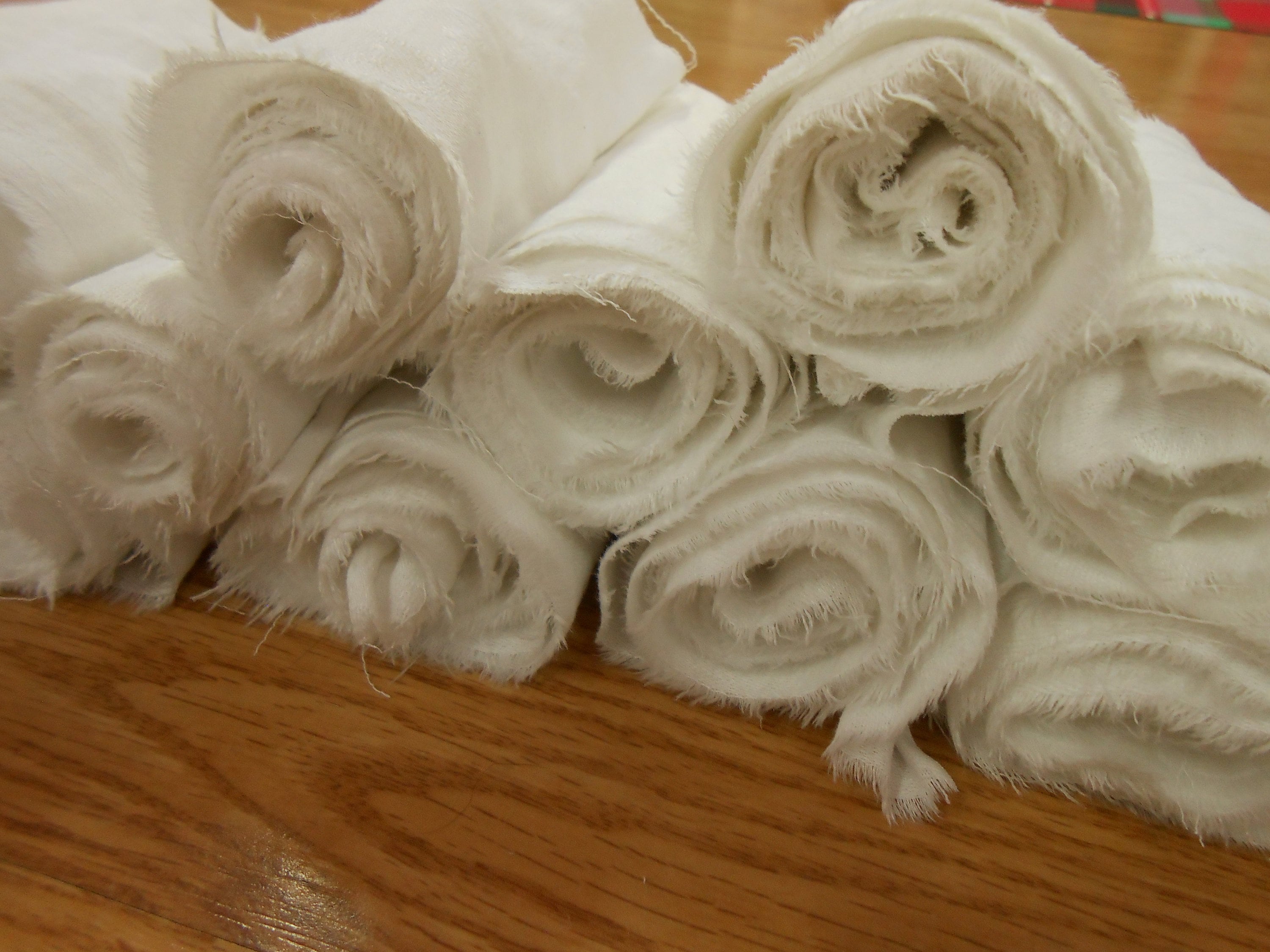 5 Hand Torn Linen Rolls VINTAGE White Irish LINEN Double Etsy