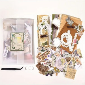 251 PEZZI SCRAPBOOKING oggetti effimeri di carta e adesivi "Fiori e uccelli" 251 pezzi Junk Journal Crafting Supplies scrapbook JOURNALING Card Making