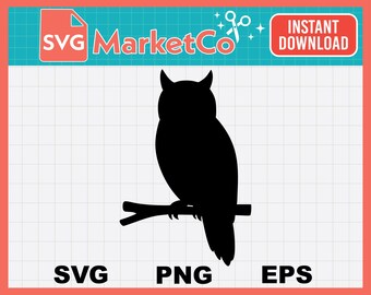 Owl SVG, Cut File For Cricut and Silhouette, Wildlife Animal PNG EPS