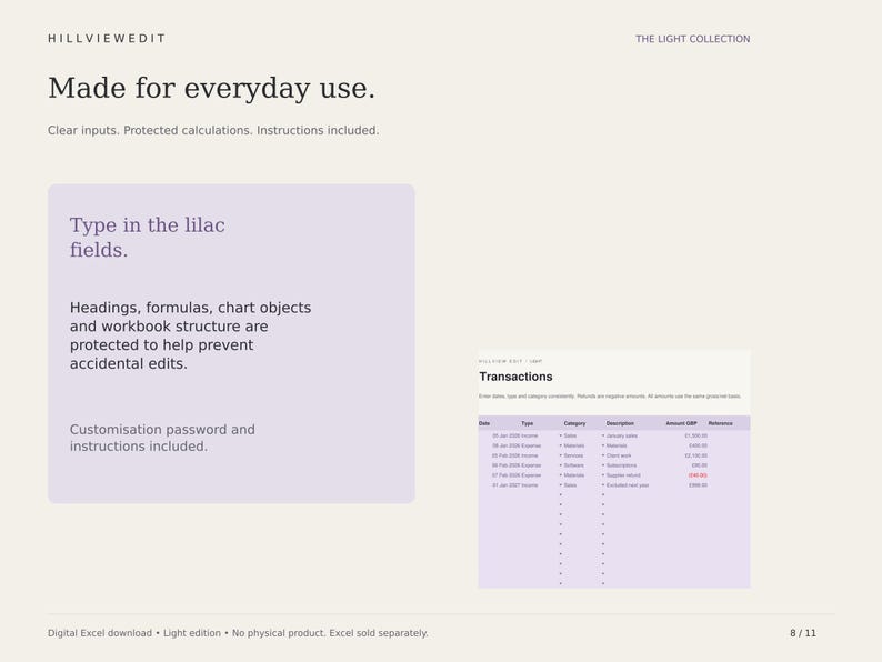Small Business Income and Expense Tracker for Excel, Light Spreadsheet ...