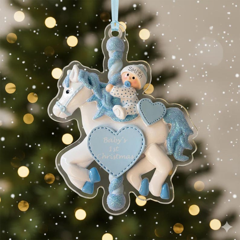 Personalized Baby's First Christmas Carousel Ornament - Etsy