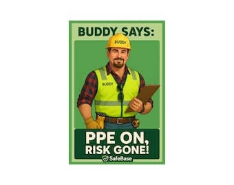 Wear Your PPE Poster | Workplace Safety Printable | WHS Digital Download | SafeBase
