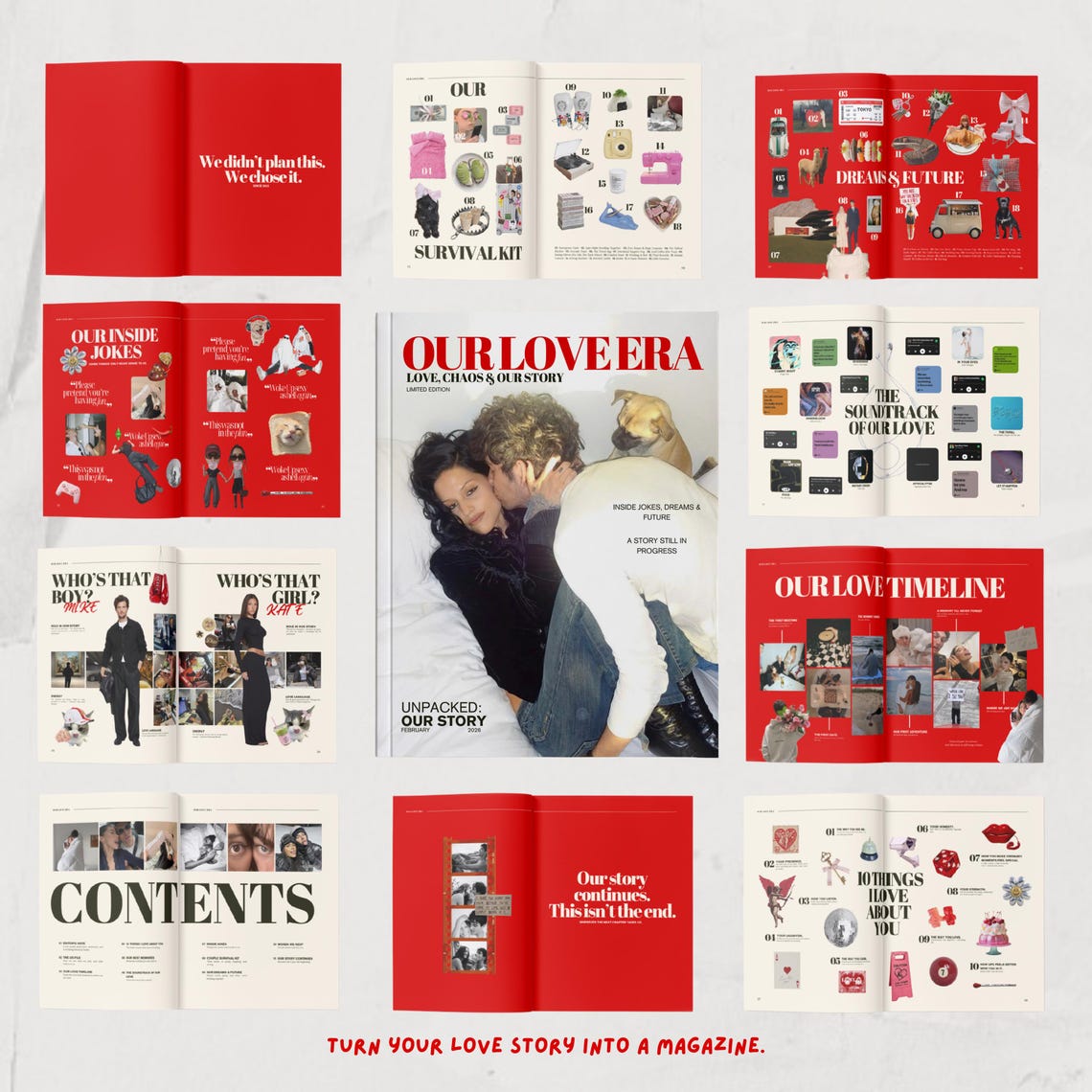 Editable Couple Magazine Template Love Story Canva Template