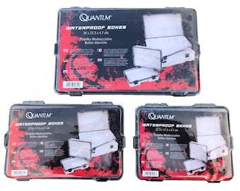 Quantum specialist waterproof tackle accessory lure box 3 sizes - 1st class post