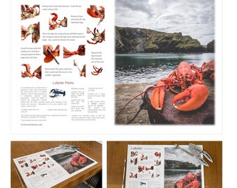 How to eat a lobster placemat - a3 paper or laminated