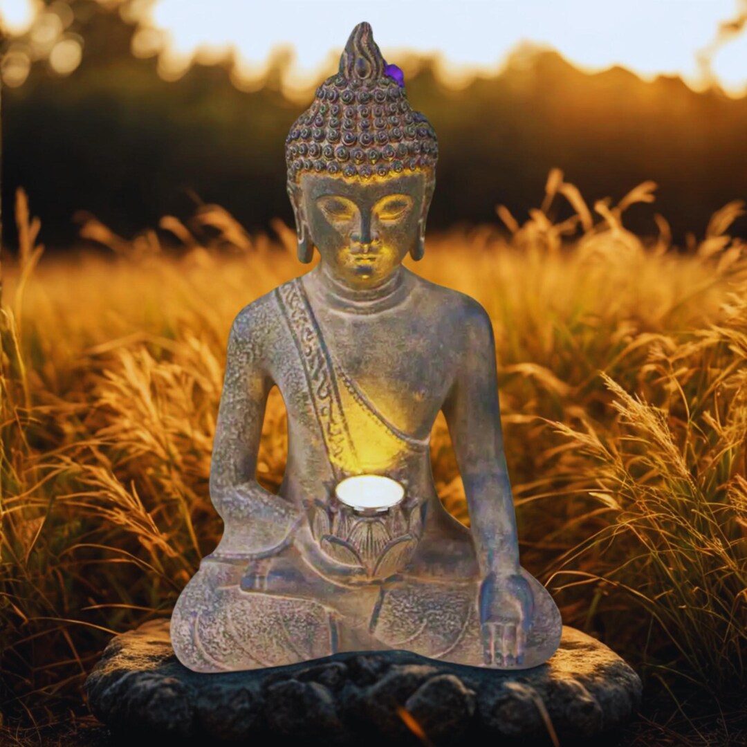 Buddha Solar Light Statue for Garden – Outdoor Zen Decor, Meditation ...