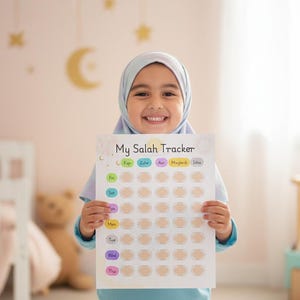 Utskrivbar Salah Tracker för barn | Islamisk böneschema (digital nedladdning)