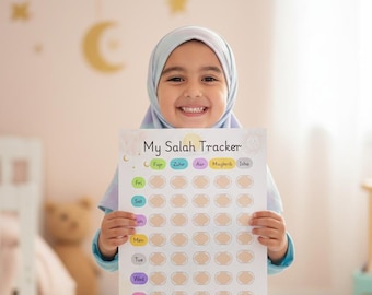 Rastreador de Salah para niños imprimible / Tabla de oración islámica (descarga digital)