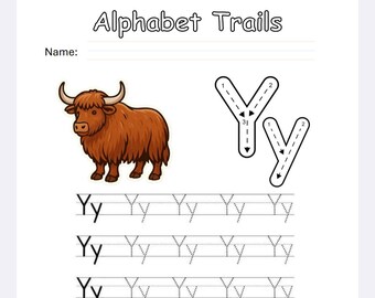 Libro de práctica de escritura a mano ABC / Libro de trazos del alfabeto A-Z (Descarga digital)