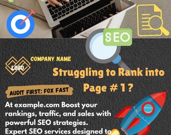 Banner para redes sociales SEO / Plantilla editable de Canva